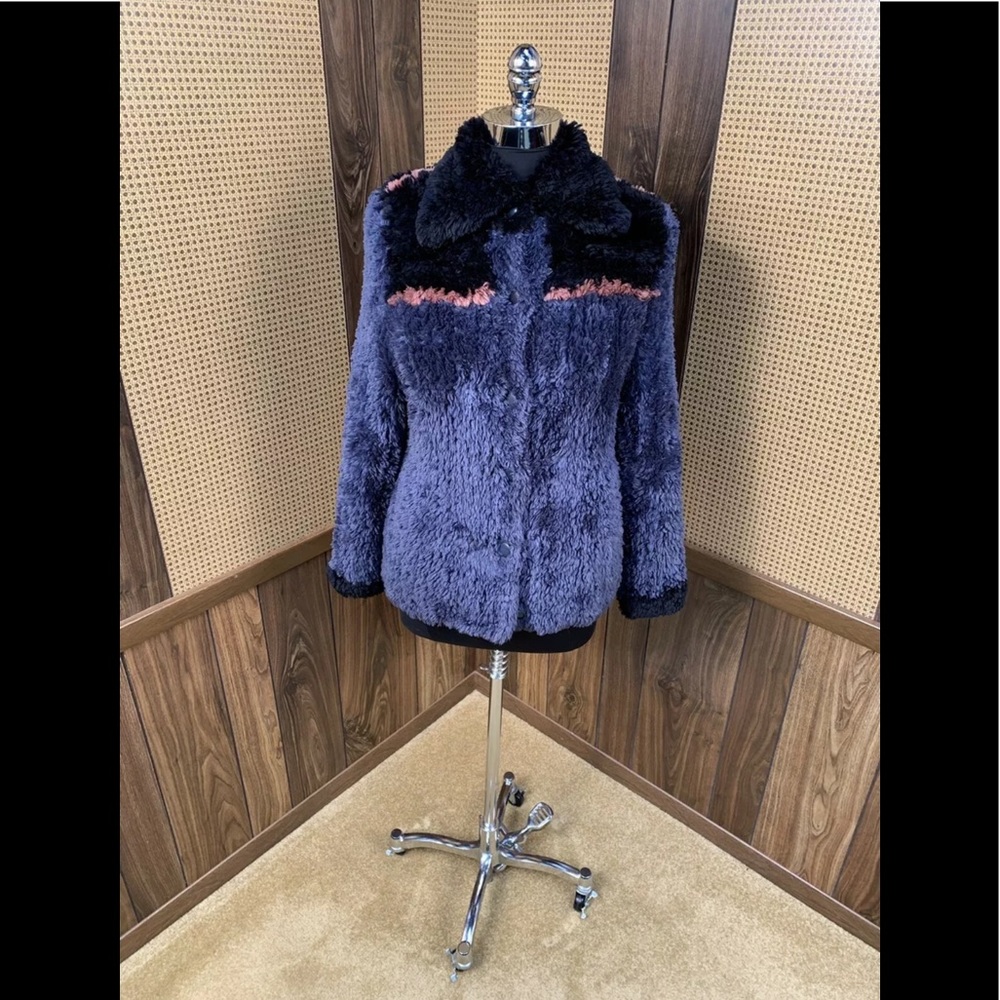 PAULA LISHMAN DYED KNIT BEAVER FUR JACKET COAT